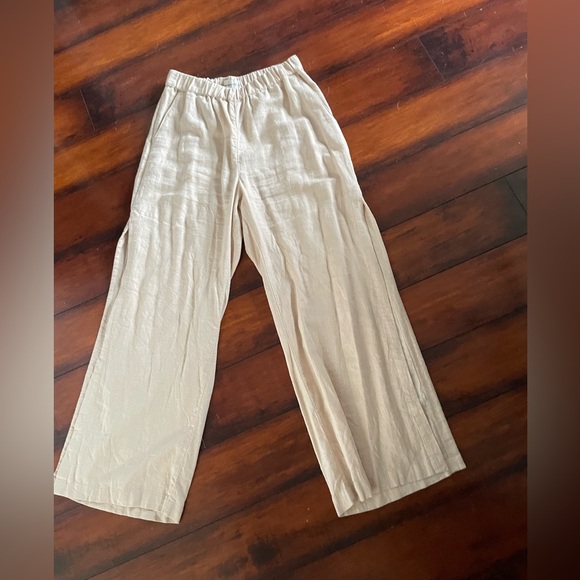 Abercrombie & Fitch Wide Leg Linen Pants - Picture 2 of 2